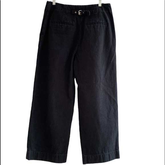 Club Monaco Nordstrom black wide leg cotton jeans Cinch belt back NEW S 10
C - Picture 2 of 15